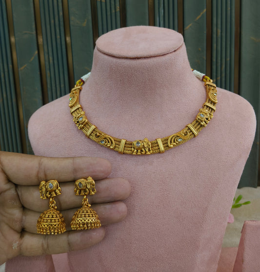 Gold Polki Necklace Jewellery Zarina Set