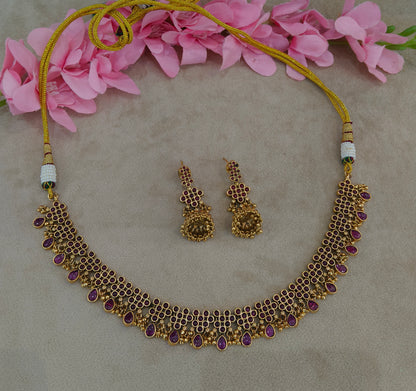 Gold Polki Necklace Jewellery Zarina Set