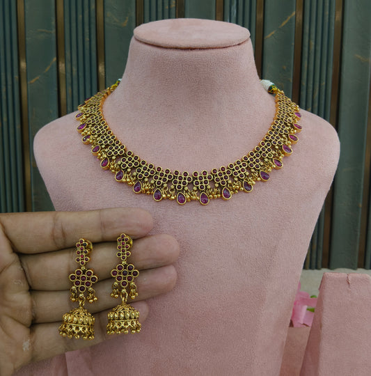 Gold Polki Necklace Jewellery Zarina Set