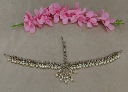 Antique Gold Indian Sheesh Phool Headpiece Matha Patti