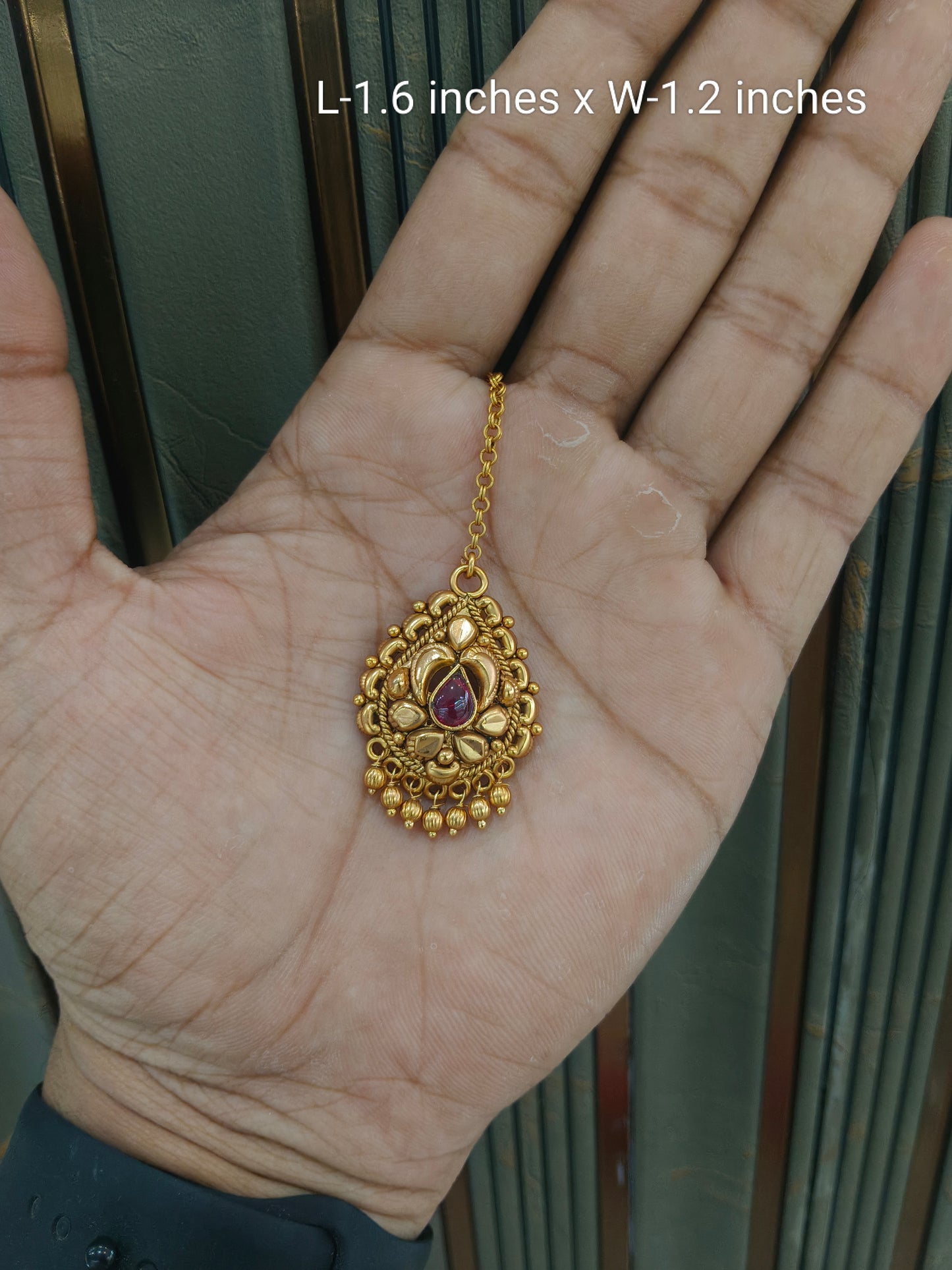 Gold polki Tikka Jewellery Indian Headpiece Jewellery