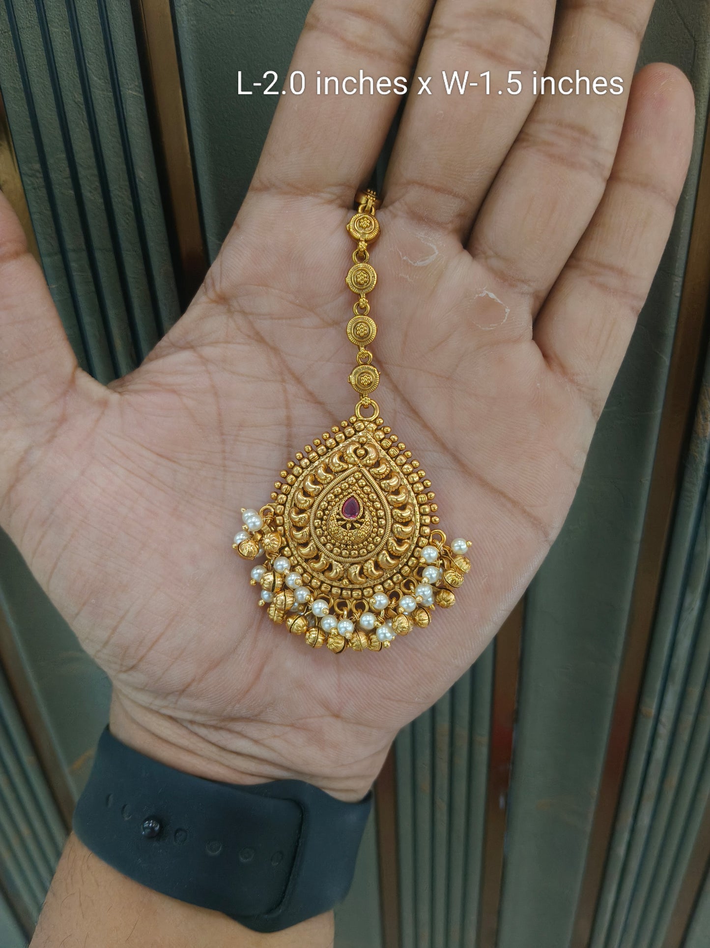 Gold polki Tikka Jewellery Indian Headpiece Jewellery