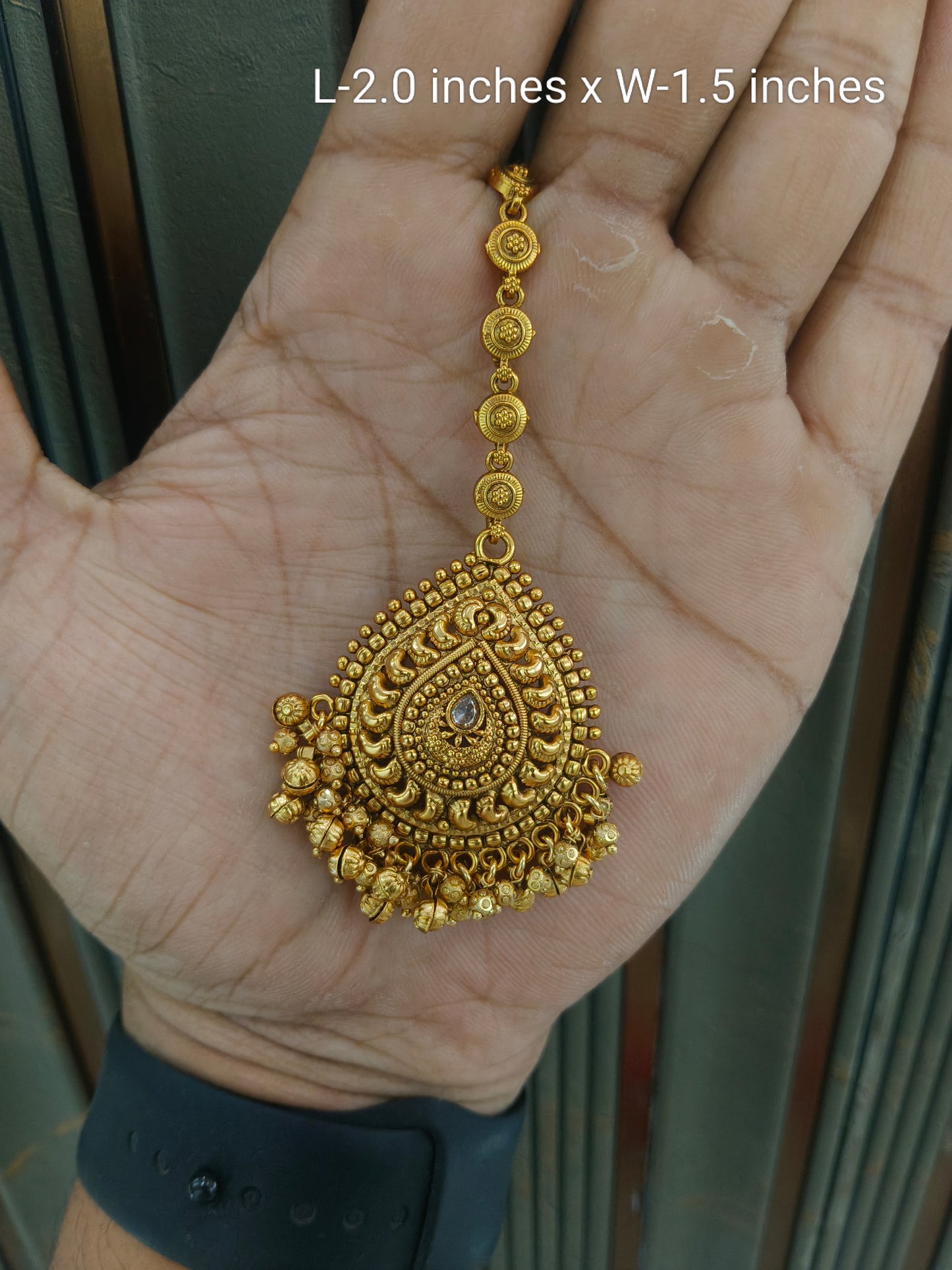 Gold polki Tikka Jewellery Indian Headpiece Jewellery