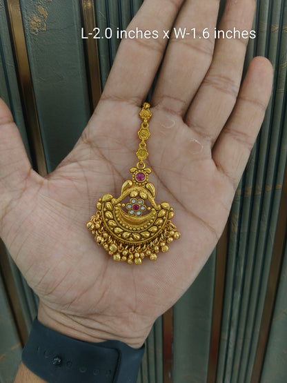 Gold polki Tikka Jewellery Indian Headpiece Jewellery