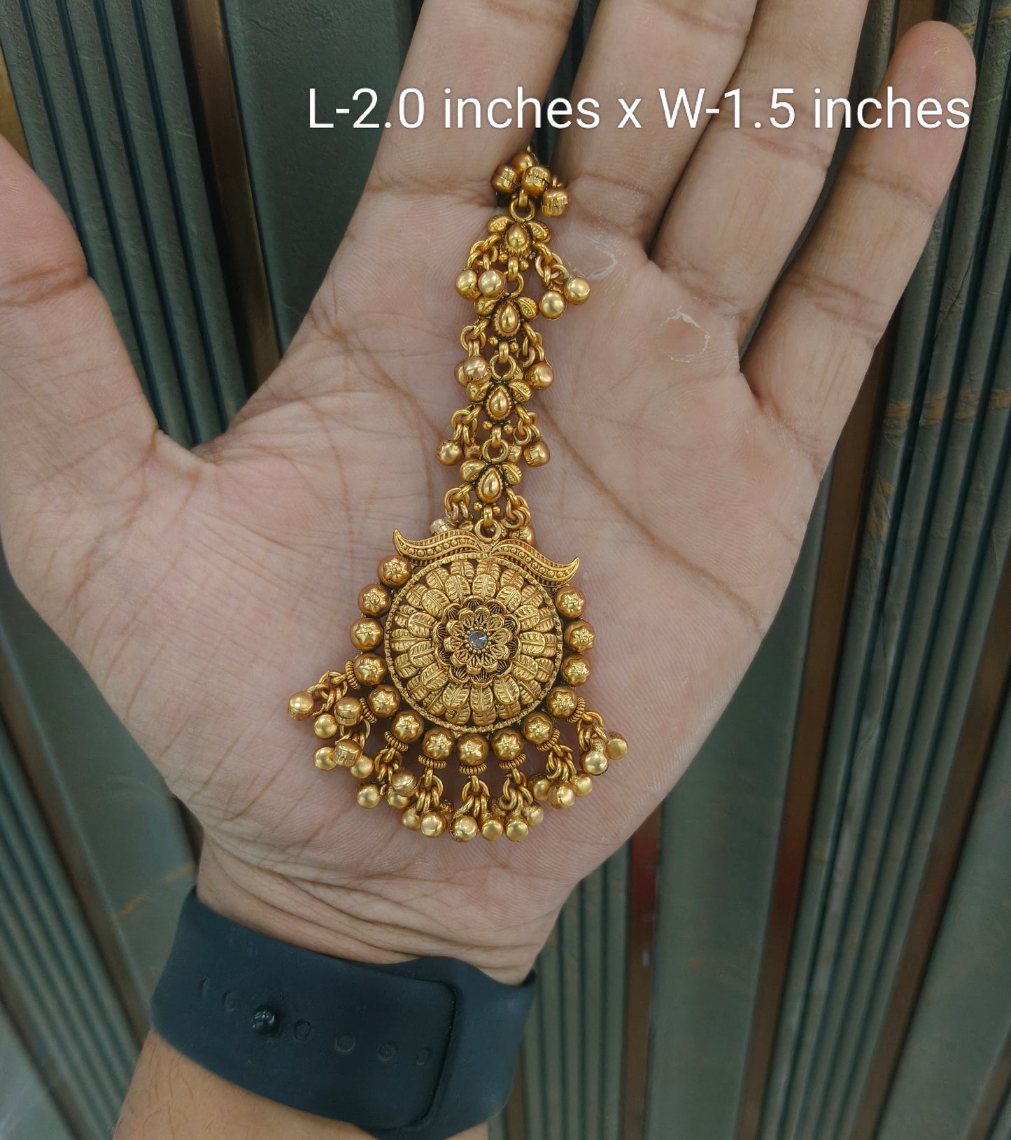Gold polki Tikka Jewellery Indian Headpiece Jewellery