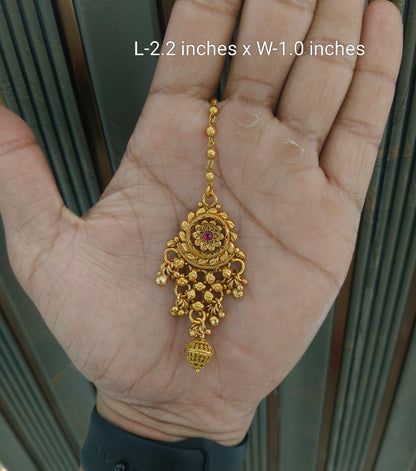 Gold polki Tikka Jewellery Indian Headpiece Jewellery