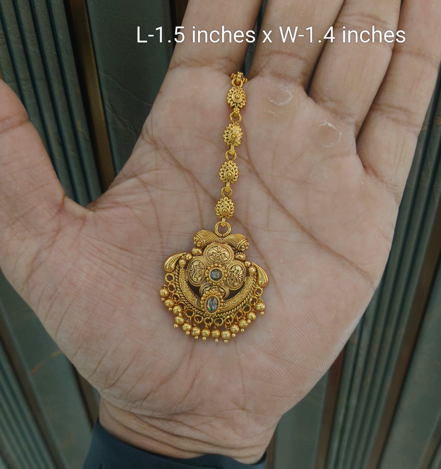 Gold polki Tikka Jewellery Indian Headpiece Jewellery