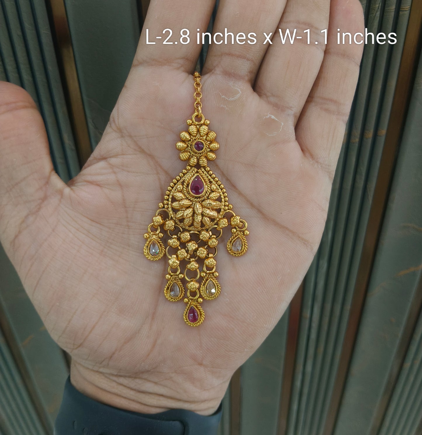 Gold polki Tikka Jewellery Indian Headpiece Jewellery