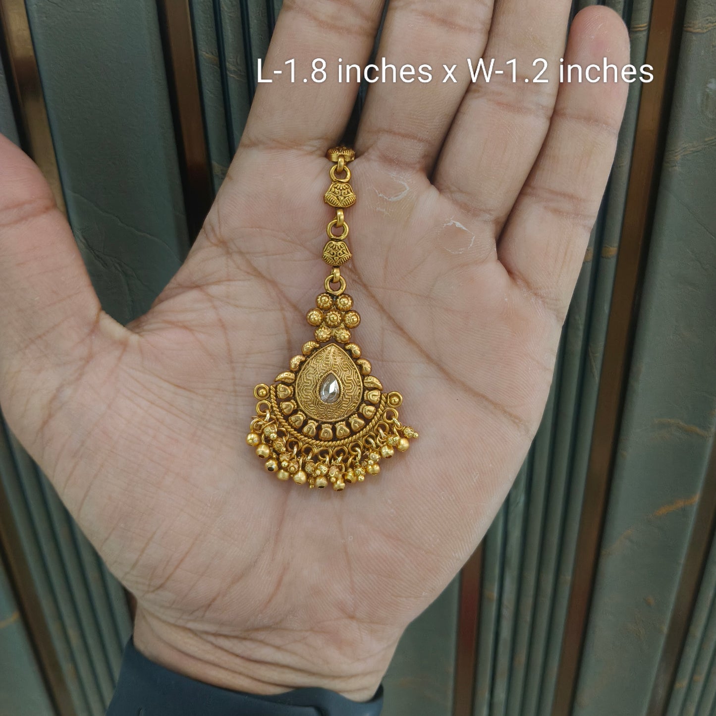 Gold polki Tikka Jewellery Indian Headpiece Jewellery