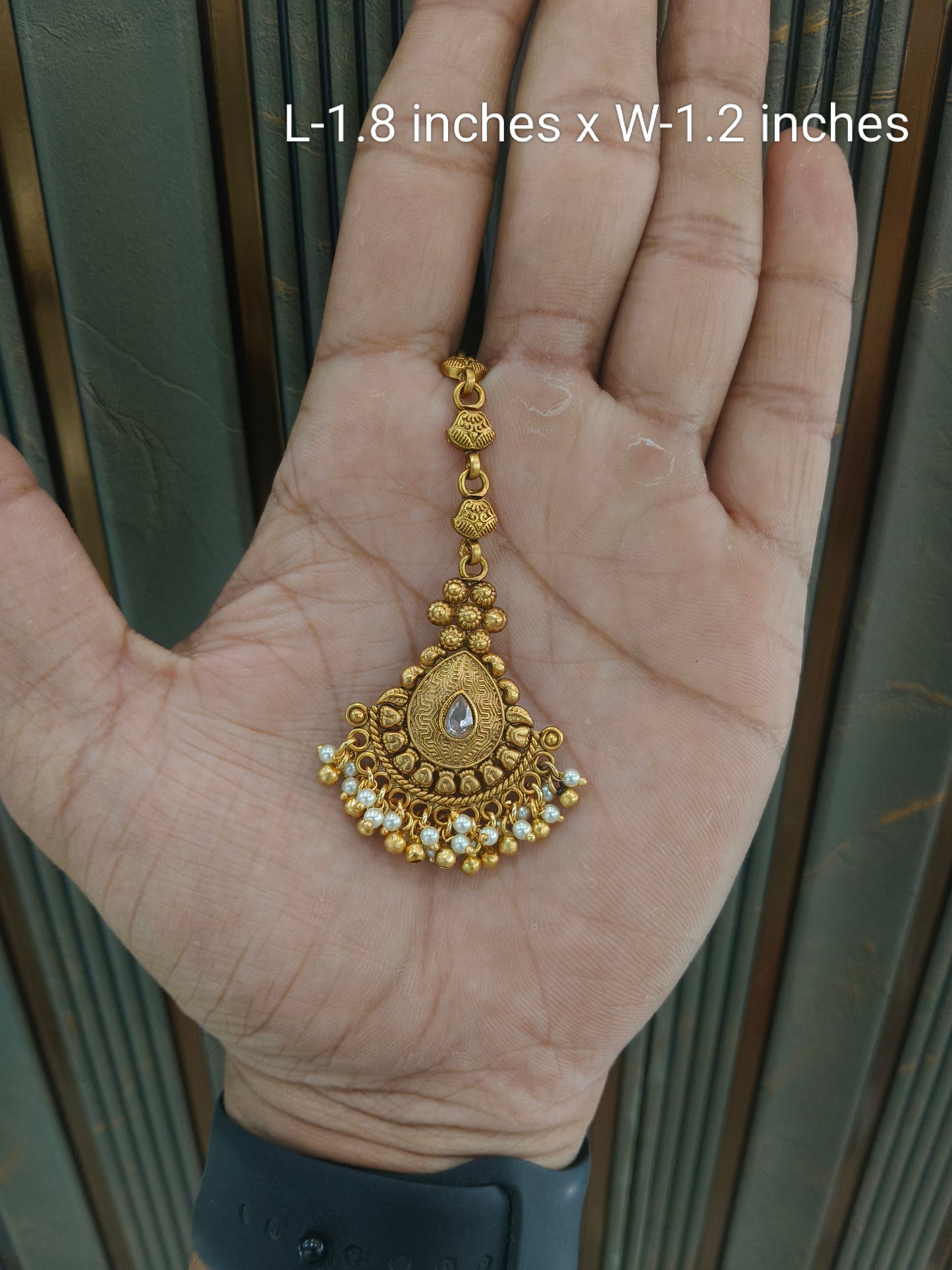 Gold polki Tikka Jewellery Indian Headpiece Jewellery