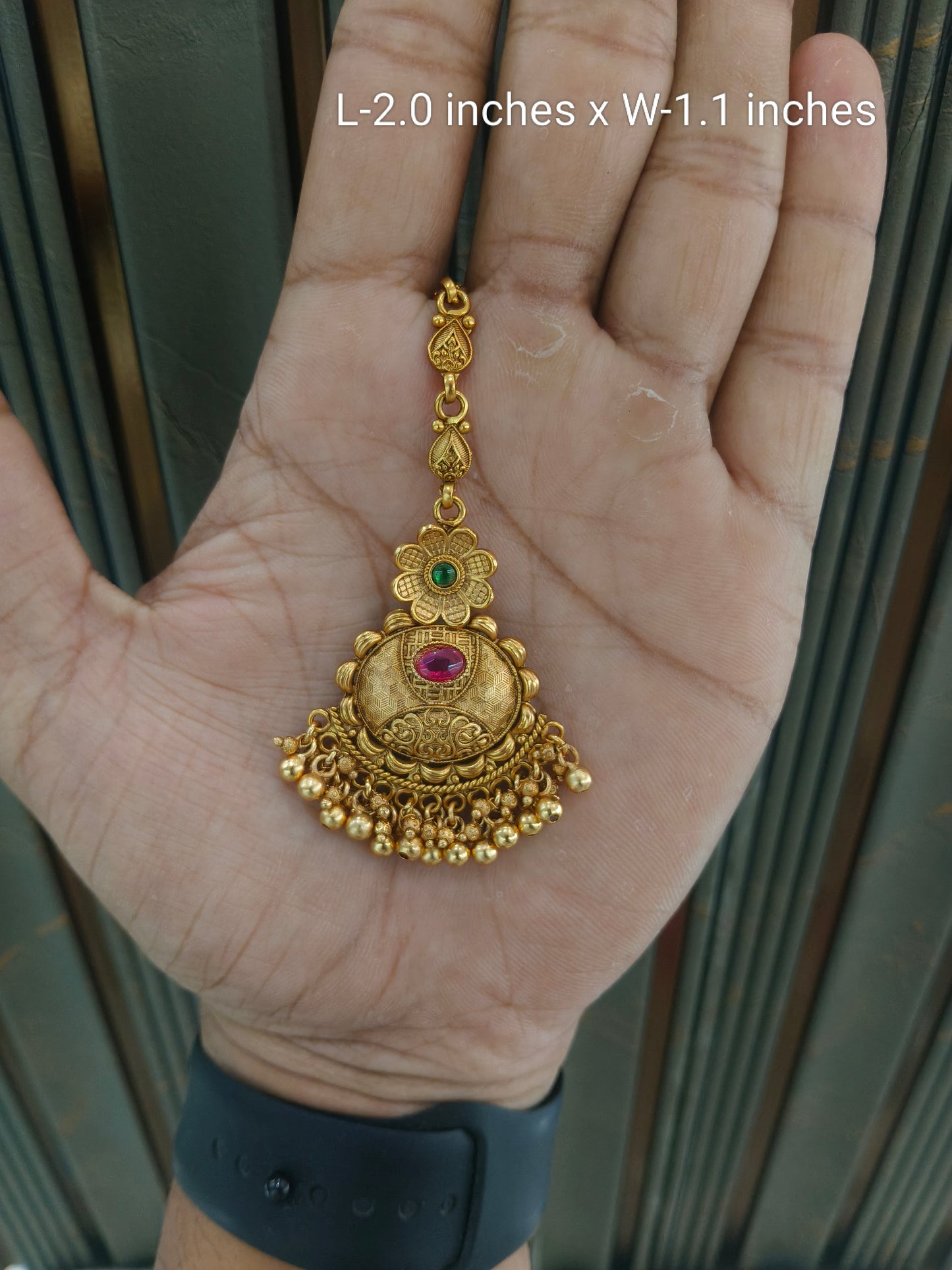 Gold polki Tikka Jewellery Indian Headpiece Jewellery