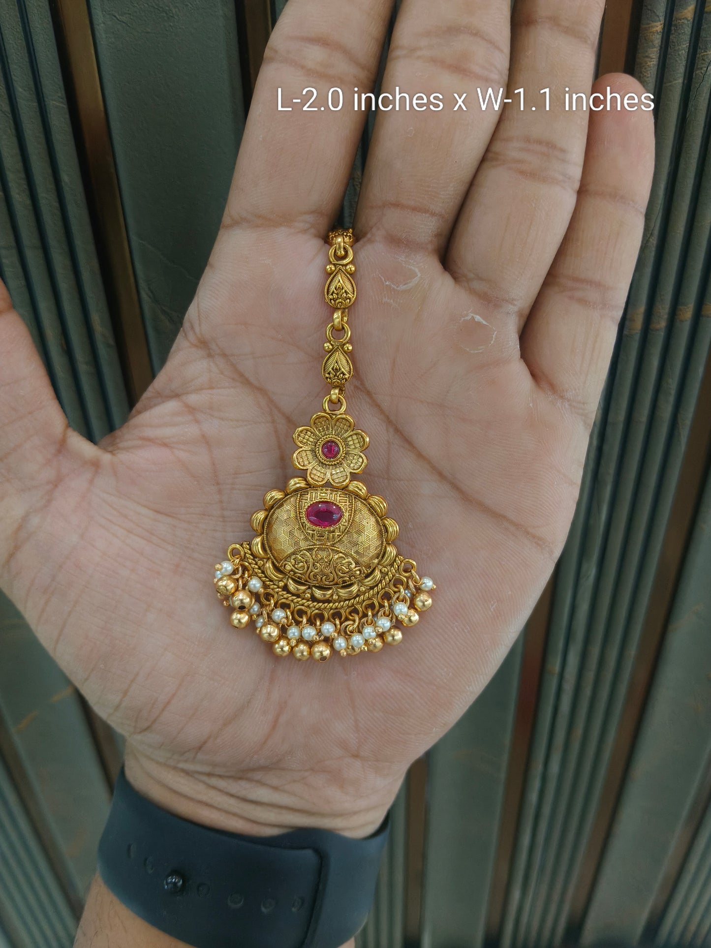 Gold polki Tikka Jewellery Indian Headpiece Jewellery