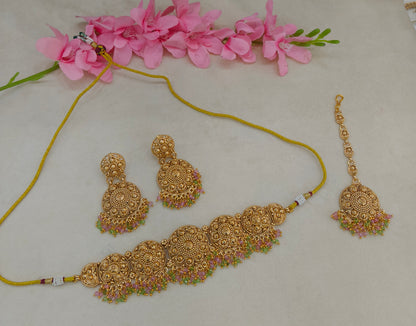 Gold Polki Necklace Jewellery Sonia Set