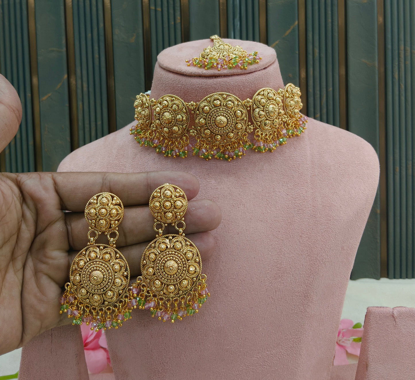 Gold Polki Necklace Jewellery Sonia Set