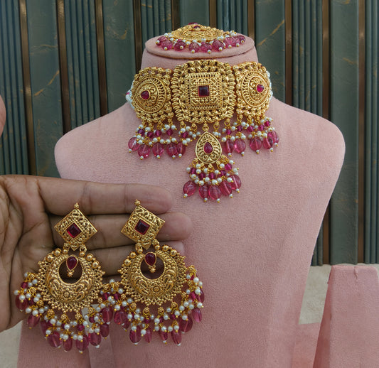 Gold Polki Necklace Jewellery Sonia Set