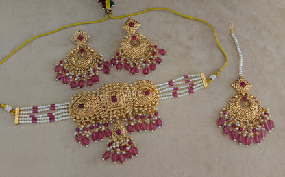 Gold Polki Necklace Jewellery Sonia Set