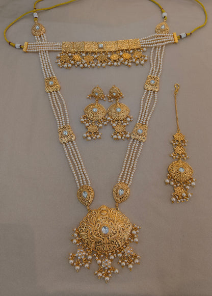 Gold Polki Ranihaar Jewellery Sonia Set