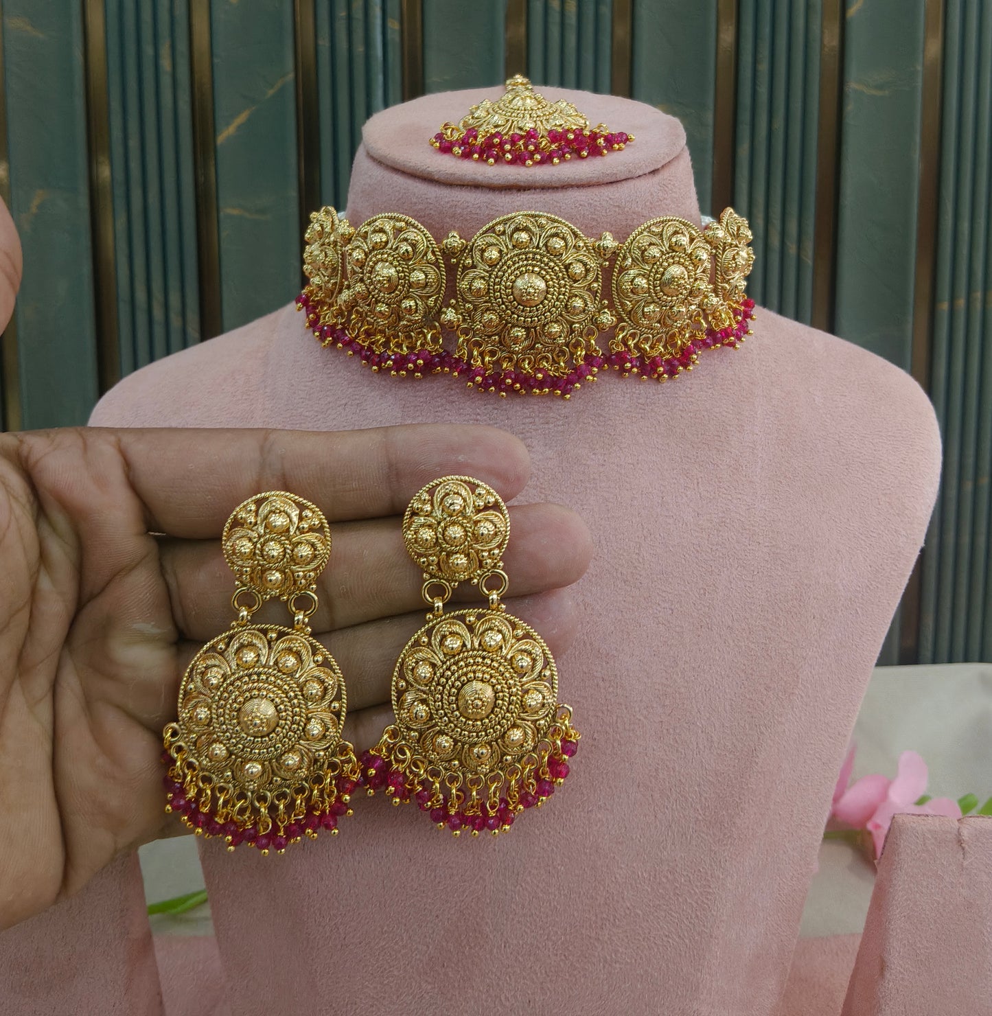 Gold Polki Necklace Jewellery Sonia Set