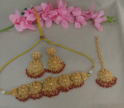 Gold Polki Necklace Jewellery Sonia Set