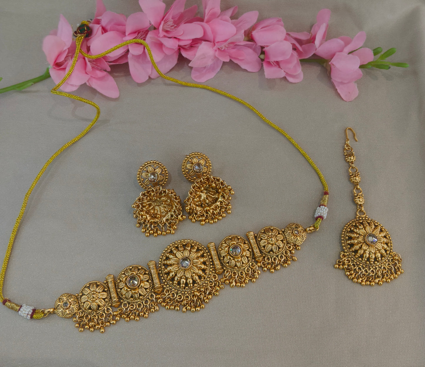 Gold Polki Necklace Jewellery Sonia Set