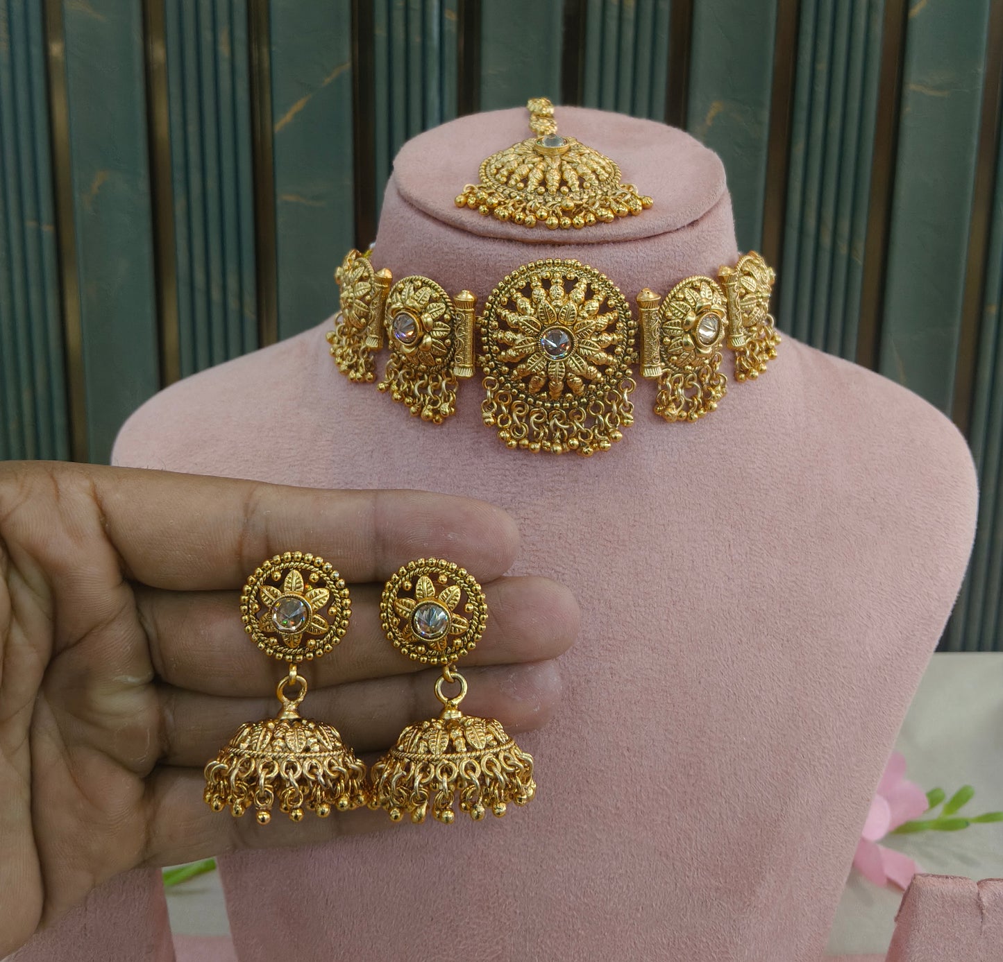 Gold Polki Necklace Jewellery Sonia Set