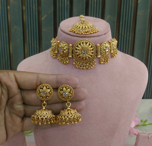 Gold Polki Necklace Jewellery Sonia Set