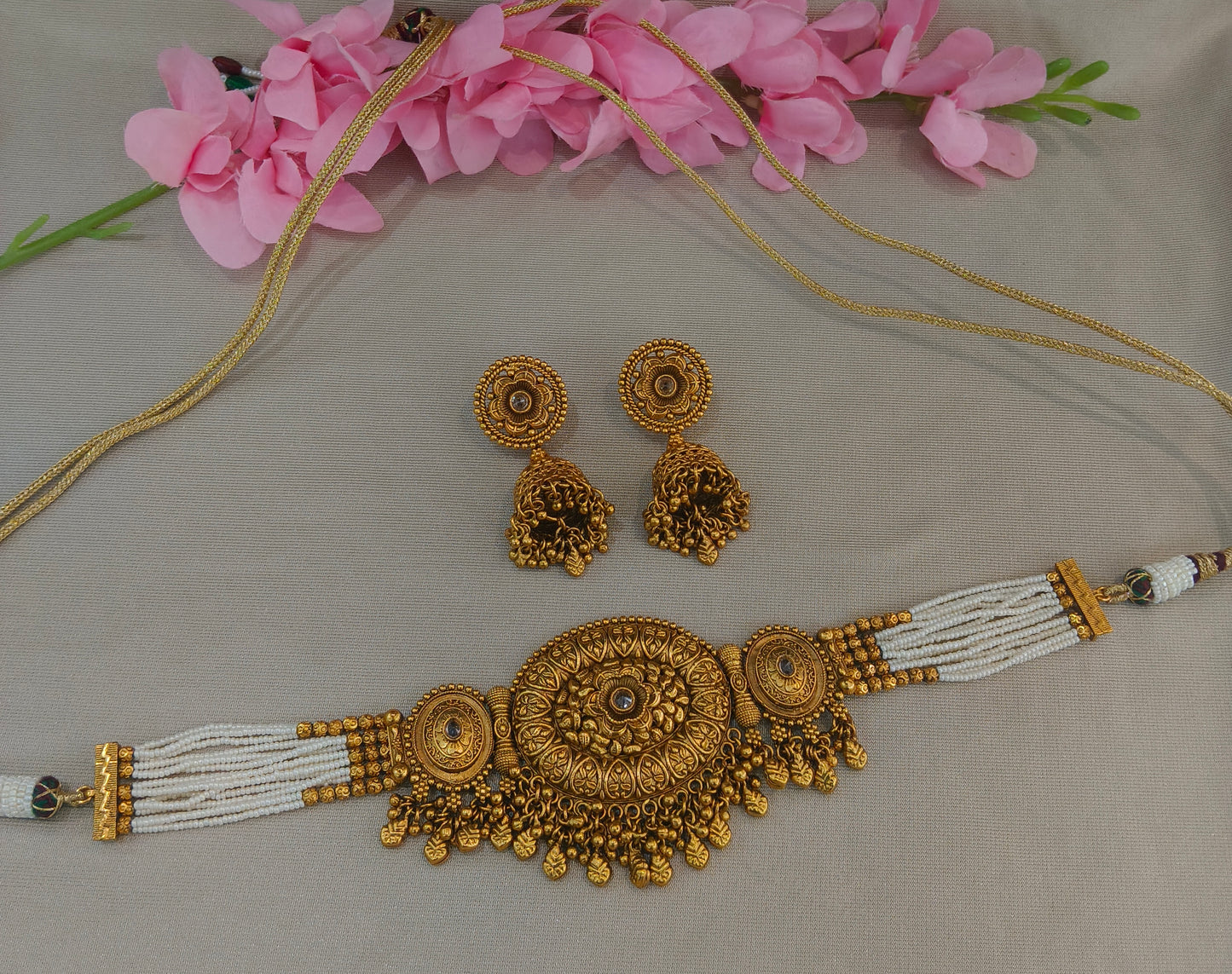 Gold Polki Necklace Jewellery Sonia Set