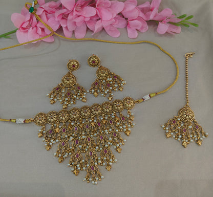 Gold Polki Necklace Jewellery Sonia Set