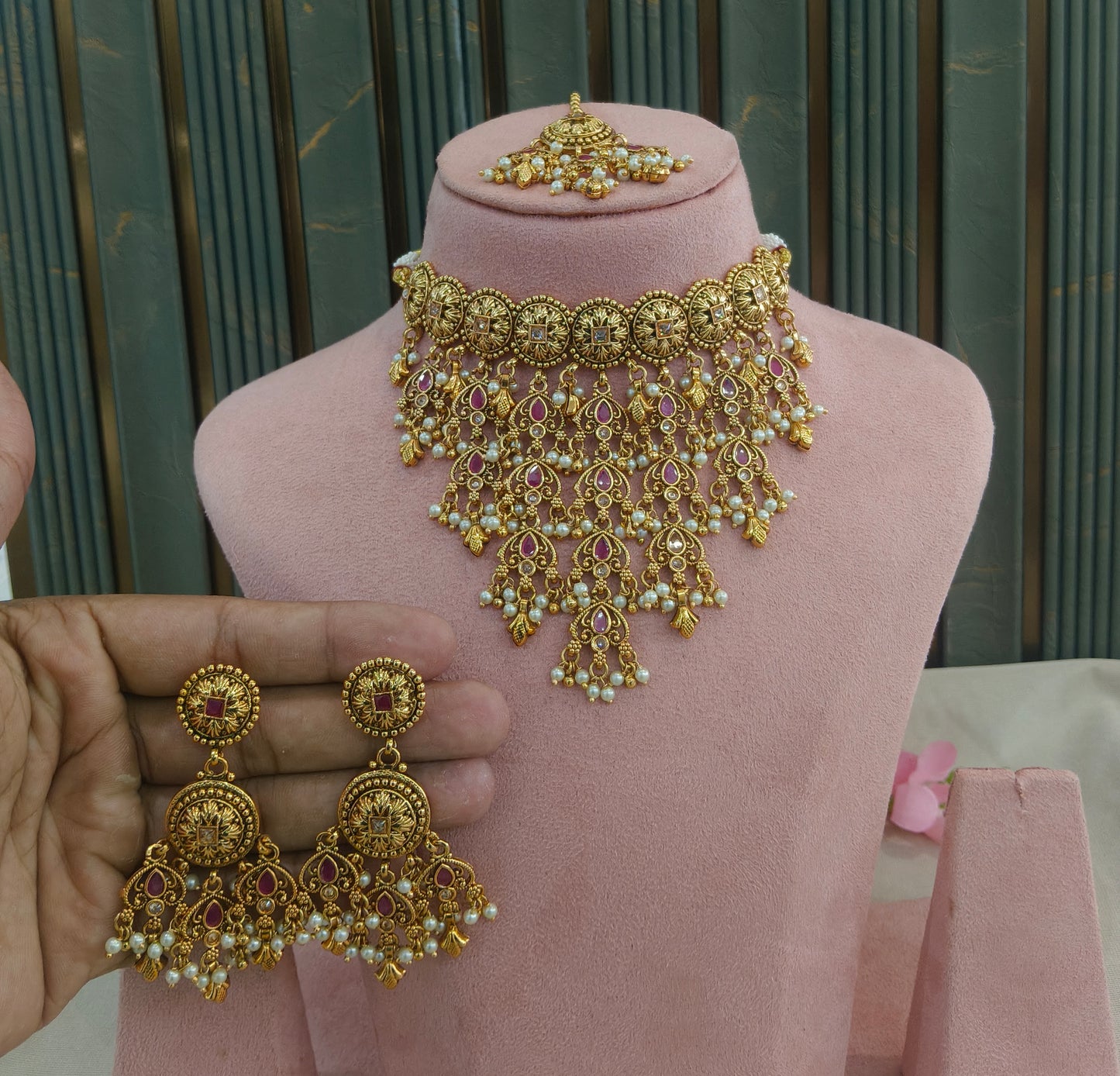 Gold Polki Necklace Jewellery Sonia Set