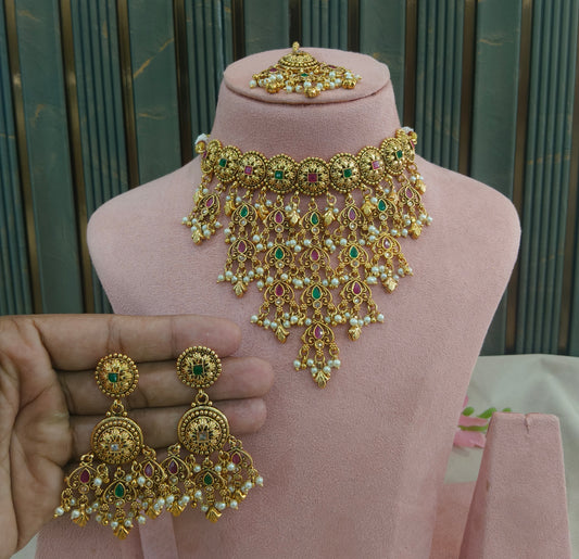 Gold Polki Necklace Jewellery Sonia Set