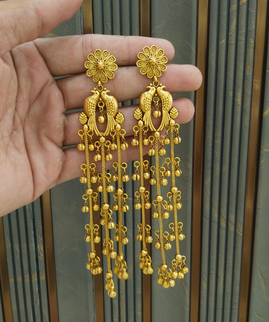 Gold Polki Indian Diljot Bollywood Earrings