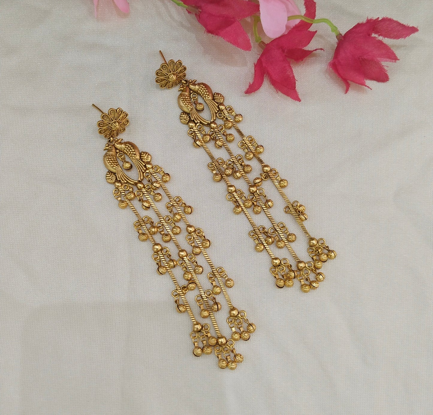 Gold Polki Indian Diljot Bollywood Earrings