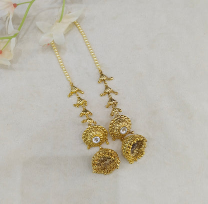 Gold Polki Punjabi Style Jhumki Dilveer Earrings