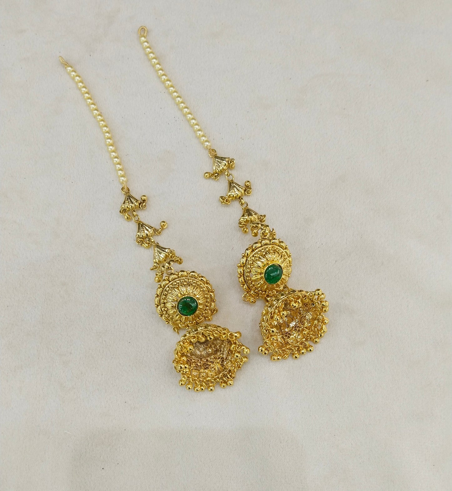 Gold Polki Punjabi Style Jhumki Dilveer Earrings