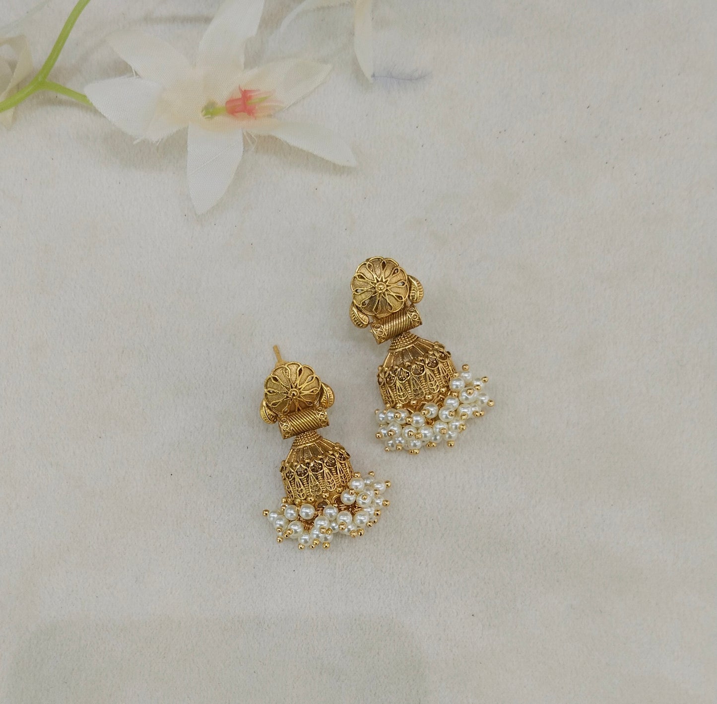 Gold Polki Indian Navneet Bollywood Earrings