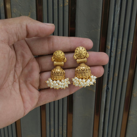 Gold Polki Indian Navneet Bollywood Earrings