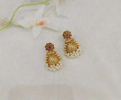 Gold Polki Indian Navneet Bollywood Earrings