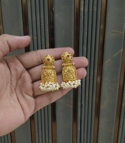 Gold Polki Indian Navneet Bollywood Earrings