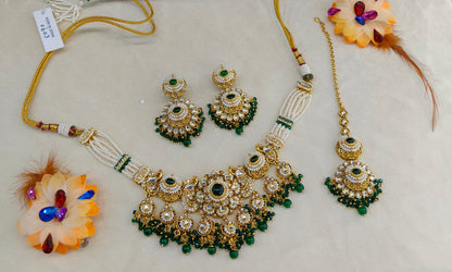 Green Kundan Choker Indian jewellery Priyanka sets