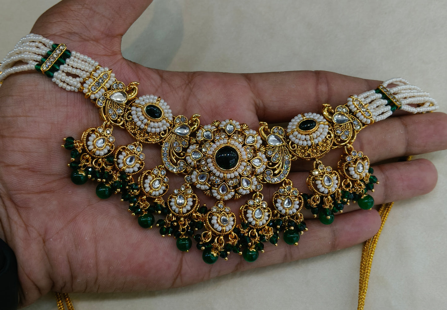 Green Kundan Choker Indian jewellery Priyanka sets