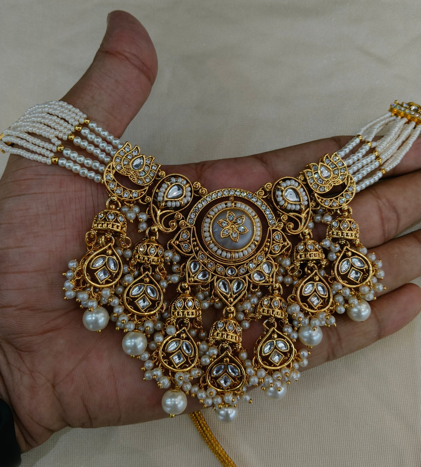 White Kundan necklace Set/ kundan Indian jewellery kundan Ravia sets