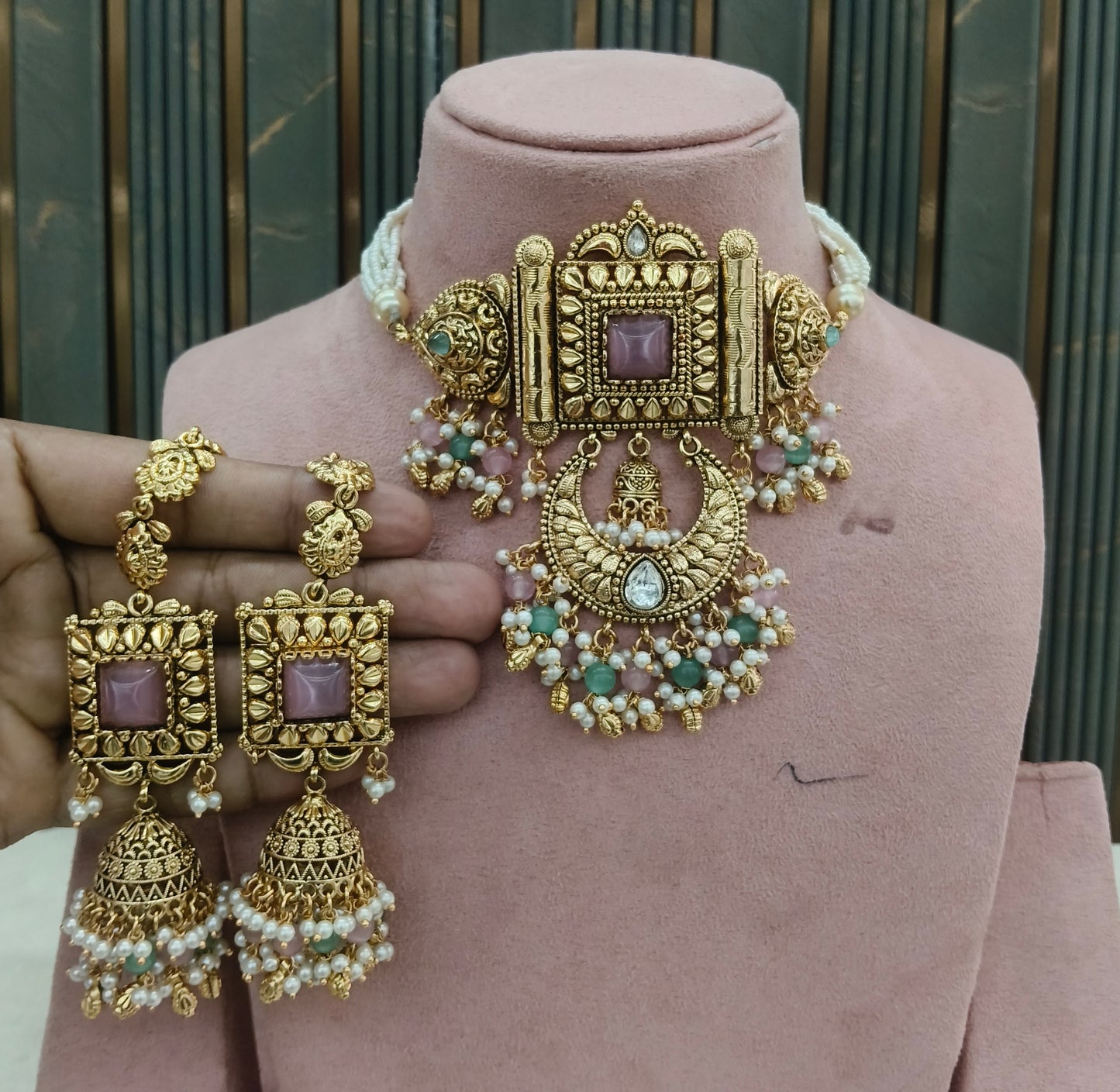 Gold choker set/ Gold choker Addison set