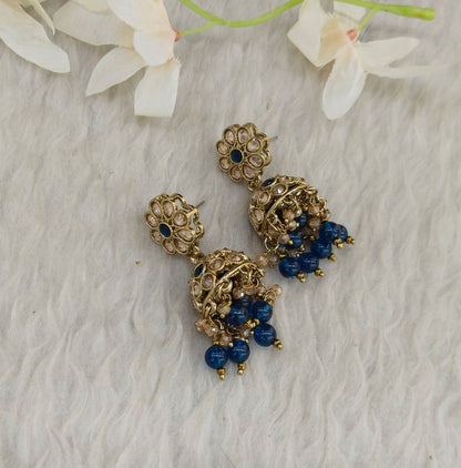 Antique Gold Jhumki Bollywood indian Yarina Earrings