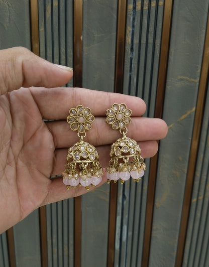 Antique Gold Jhumki Bollywood indian Yarina Earrings