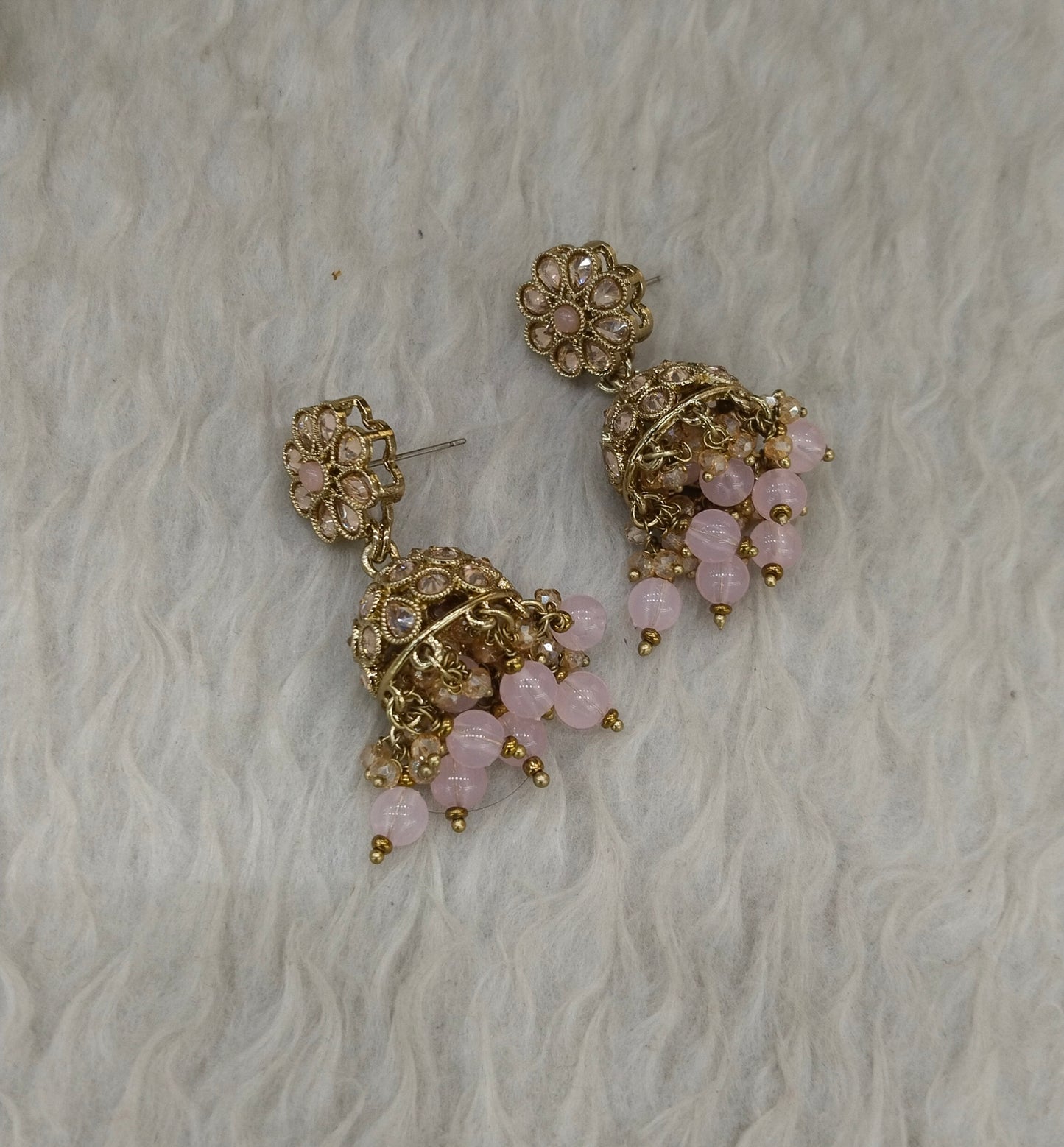 Antique Gold Jhumki Bollywood indian Yarina Earrings