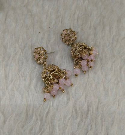Antique Gold Jhumki Bollywood indian Yarina Earrings
