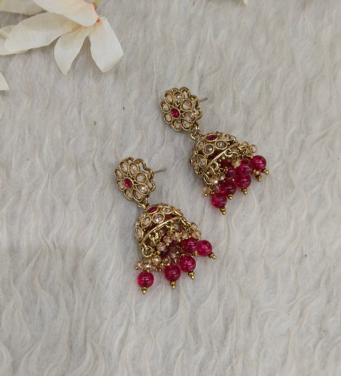 Antique Gold Jhumki Bollywood indian Yarina Earrings
