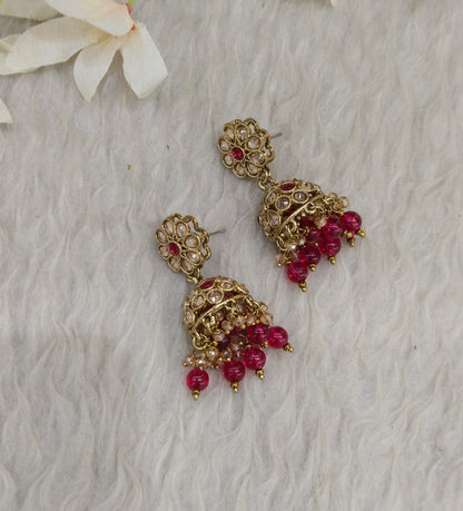 Antique Gold Jhumki Bollywood indian Yarina Earrings