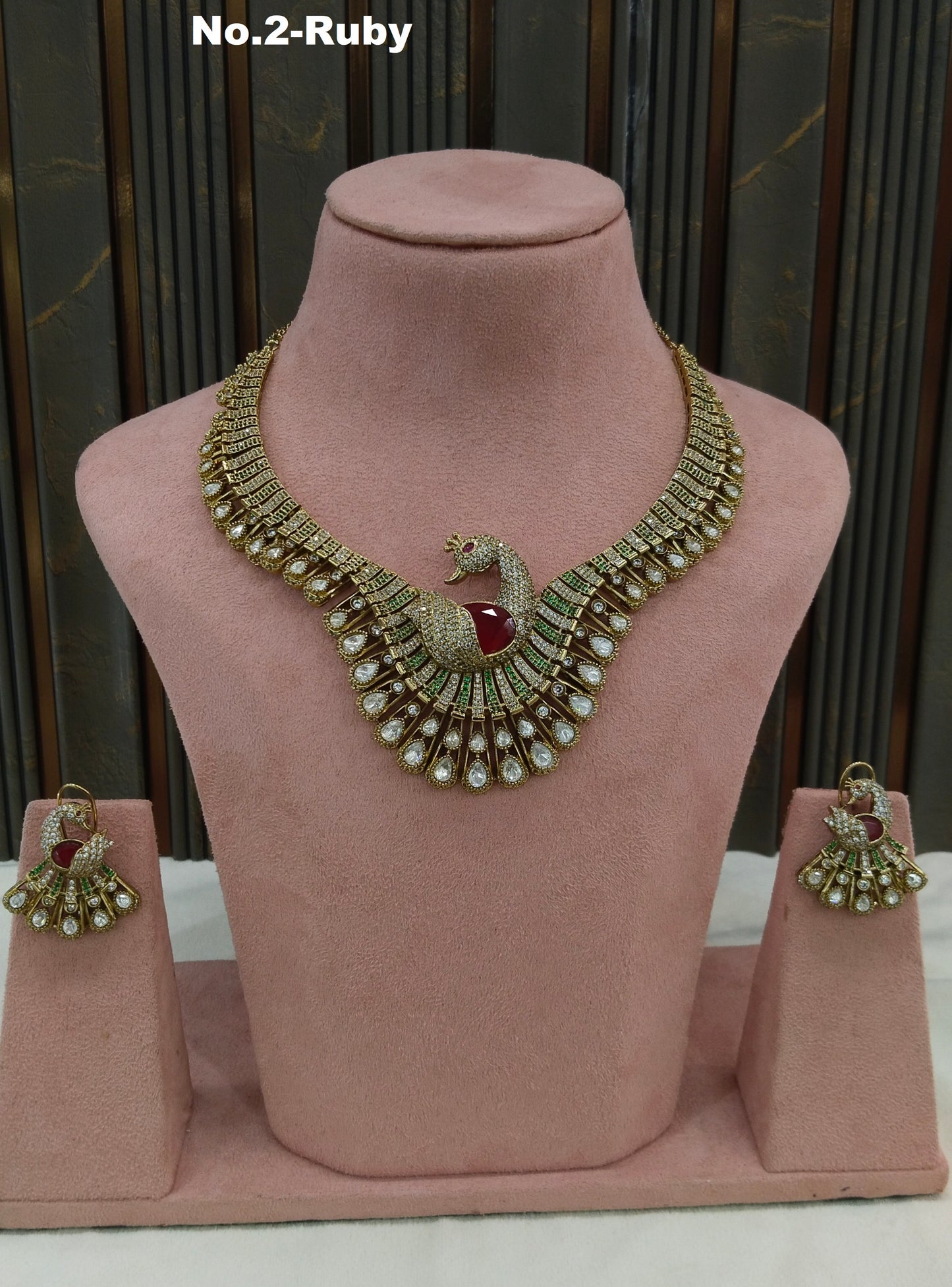 Ruby Moissanite Kundan Necklace Jewellery Suman Set