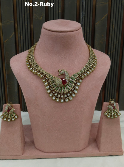 Ruby Moissanite Kundan Necklace Jewellery Suman Set